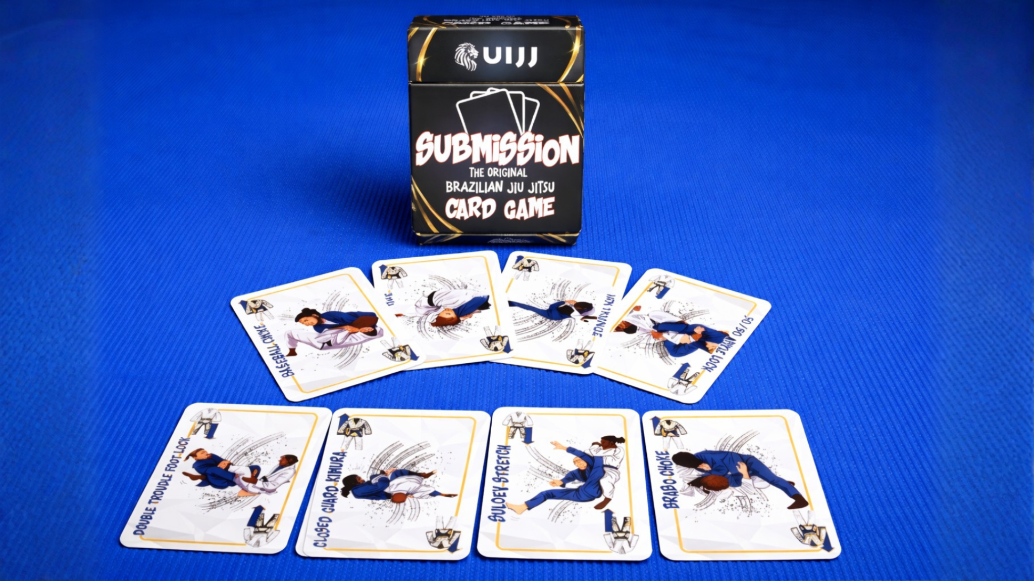 Table scene with deck + one face-up dominant card